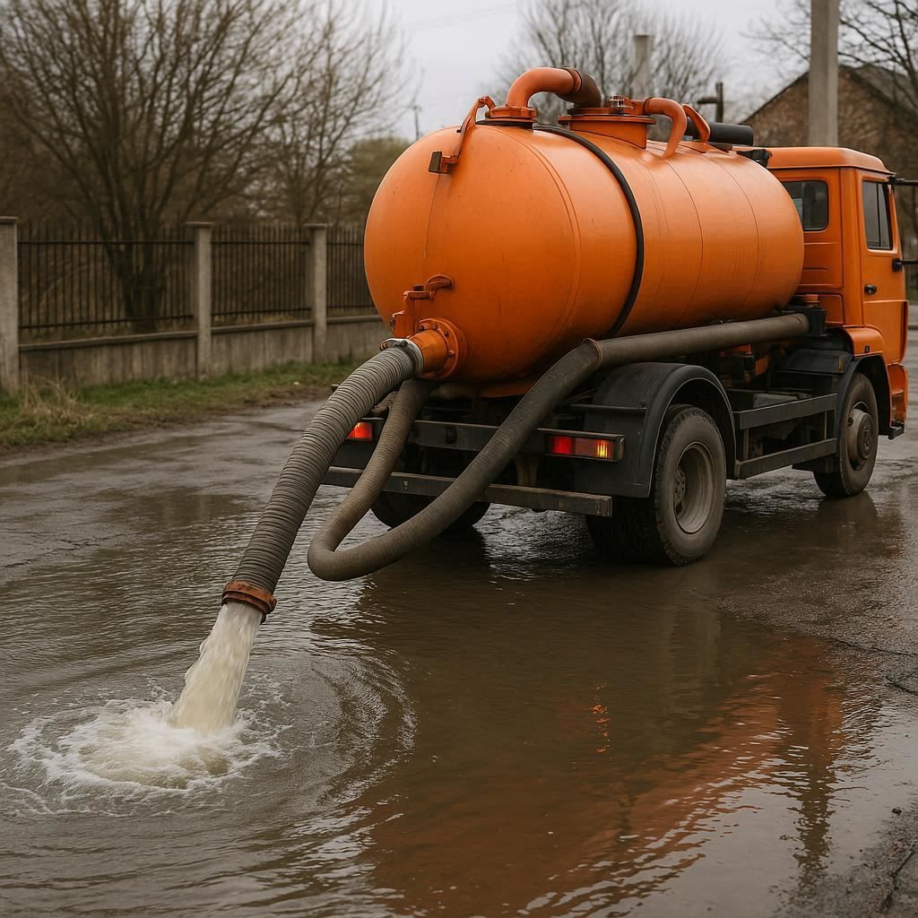 Откачка воды в Пикалево